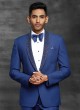 Herringbone Navy Blue Suit