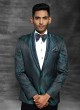 Party Wear Green Printed Suit