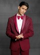 Wedding Wear Suit In Maroon Color