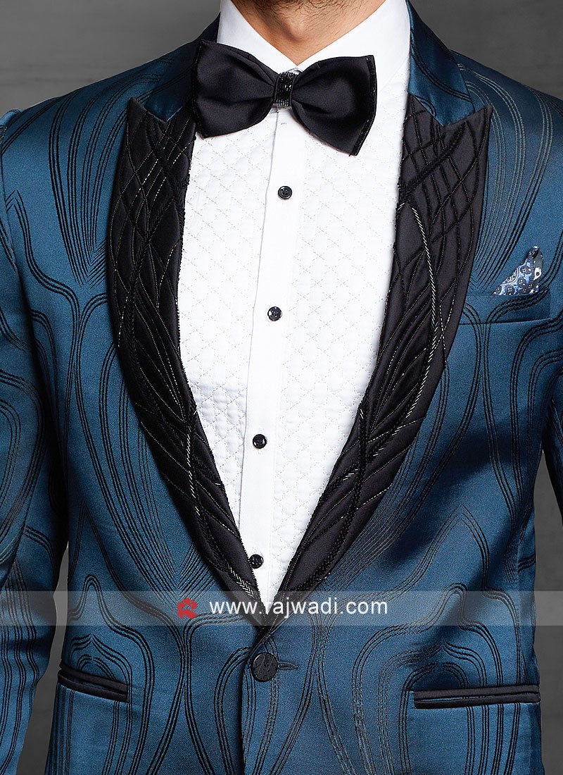 Reception Wear Suit In Blue Color