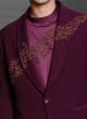 Party Wear Imported Fabric Suit In Dark Magenta