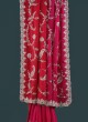 Attractive Shaded Heavy Embroidered Satin Silk Saree
