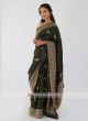 Dark Olive Green Banarasi Silk Saree