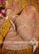 Organza Peach Lehenga Choli