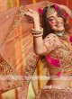 Organza Peach Lehenga Choli