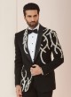 Stylish Black Embroidered Groom Suit