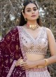 Lavender Georgette Lehenga Suit With Sequins Embroidery