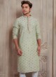 Designer Pista Green Kurta Pajama