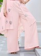 Misty Rose Georgette Palazzo Suit With Jacket