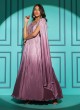 Onion Pink Sequins Embroidered Party Wear Gown
