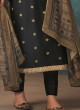 Shagufta Black Salwar Kameez In Silk Fabric