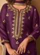 Shagufta Silk Salwar Kameez In Purple Color