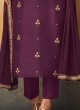 Shagufta Silk Salwar Kameez In Purple Color