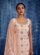 Peach Georgette Designer Palazzo Suit