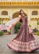 Art Silk Brown Anarkali Suit For Women