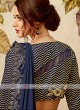 navy blue lycra saree