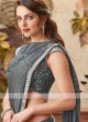 beautiful grey color saree