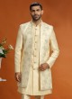 Lemon Yellow Sequins Embroidered Nehru Jacket Set