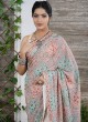 Off White Chiffon Saree With Floral Embroidery