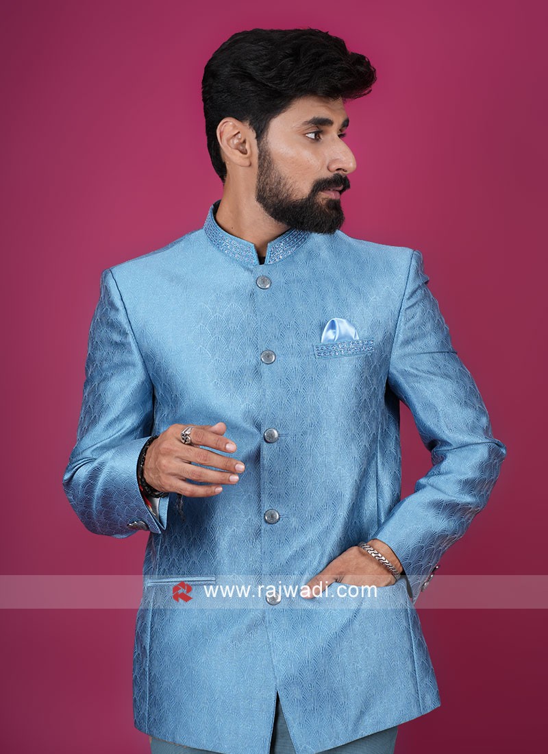 Top 177+ light blue jodhpuri suit latest
