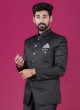 Designer Jodhpuri Suit In Black Color