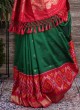 Silk Green And Red Festive Wear Saree