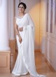 Off White Sequins Embroidered Partywear Saree