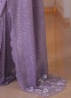 Beautiful Lavender Saree In Lycra Net With Sequins Embroidered