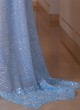 Sensational Sky Blue Sequins Embroidered Lycra Net Classic Saree
