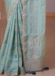 Trendy Sea Green Organza Designer Saree