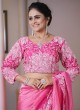 Shaded Gajri Pink Embroidered Silk Saree