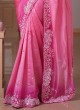 Shaded Gajri Pink Embroidered Silk Saree