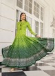 Two-toned Green Art Silk Printed Anarkali Set