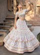 Chiffon White Mirror Embroidered Wedding Lehenga Choli