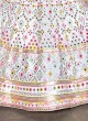 Chiffon White Mirror Embroidered Wedding Lehenga Choli