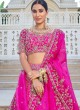 Rani Colored Heavy Embroidered Bridal Silk Lehenga Choli