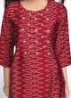 Maroon Readymade Printed Kurti In Straight Cut