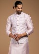 Light Pink Embroidered Nehru Jacket Set