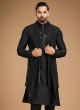 Black Sequins Embroidered Nehru Jacket Set