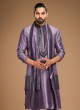 Stylish Purple Embroidered Nehru Jacket Set