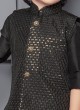 Readymade Black Embroidered Nehru Jacket For Festive