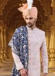 Light Pink Groom Embroidered Sherwani With Dupatta