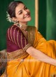 Wonderful Mustard Yellow Saree