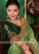 Satin Silk Light Green Color Saree