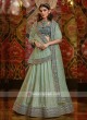 Raw Silk Lehenga Choli In Pista Green