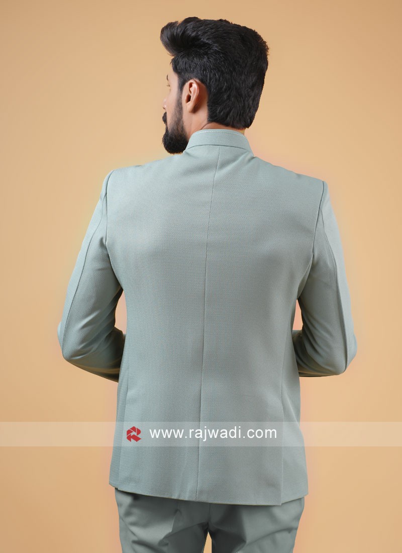 Pista Green Readymade Jodhpuri Suit