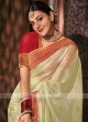 Tissue Golden Cream Color Saree