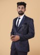 Trendy Blue Imported Coat Suit For Reception