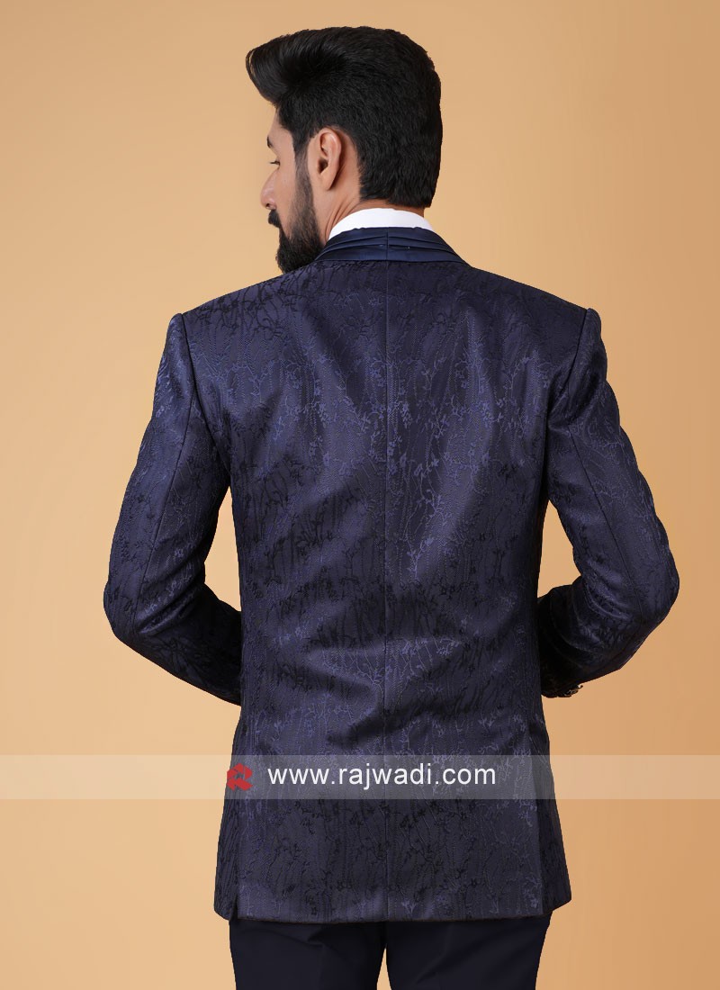 Trendy Blue Imported Coat Suit For Reception