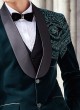 Wedding Wear Suit In Rama Green Color